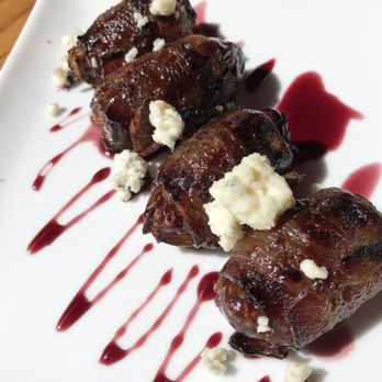 Painted Pony - Bacon wrapped almond stuffed dates with Stilton blue & port drizzle - New American Near Me - Saint George, Utah