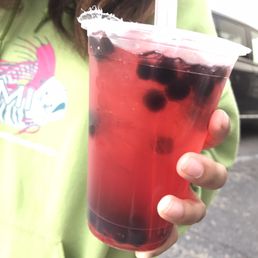 Strawberry Boba in the parking lot