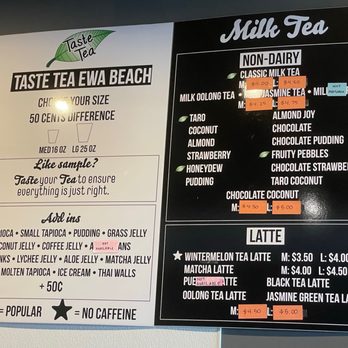 Taste Tea - Menu (2*5*23) - Bubble Tea Near Me - Ewa Beach, Hawaii Taste Tea - Menu (2*5*23) - Bubble Tea Near Me - Ewa Beach, Hawaii