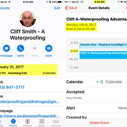 Screenshot of 5 min phone call with Cliff making an appointment that he never showed up for or bothered to call and cancel/reschedule.