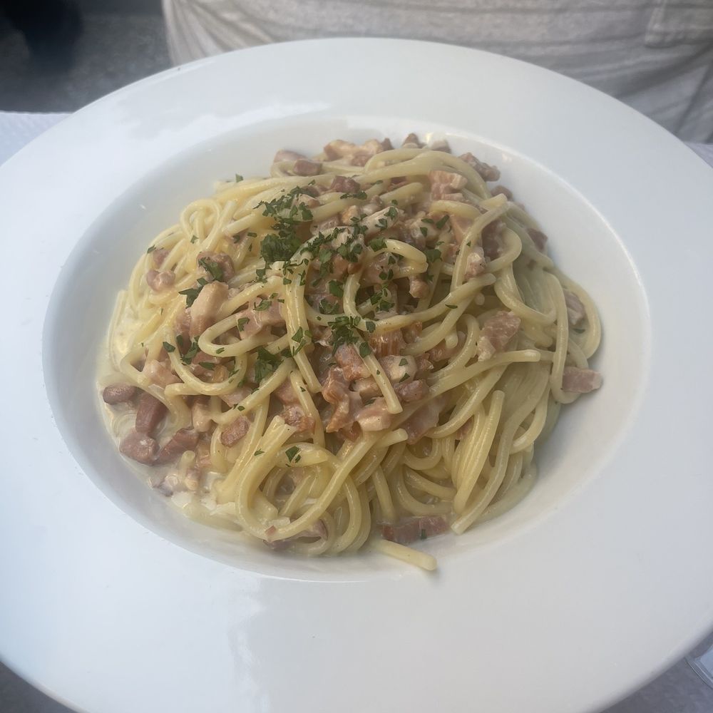 La Pizza Cresci - Carbonara with spaghetti noodles - Pizza Near Me - Nice, 06