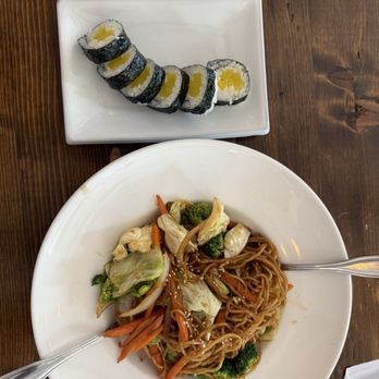 Kuma Sushi - Pickled Radish Roll and chow mein - Sushi Bars Near Me - Bakersfield, California