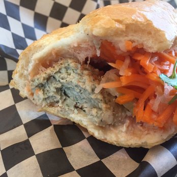 Tea Spot - Close up of earned meatball banh mi - Sandwiches Near Me - Brentwood, California