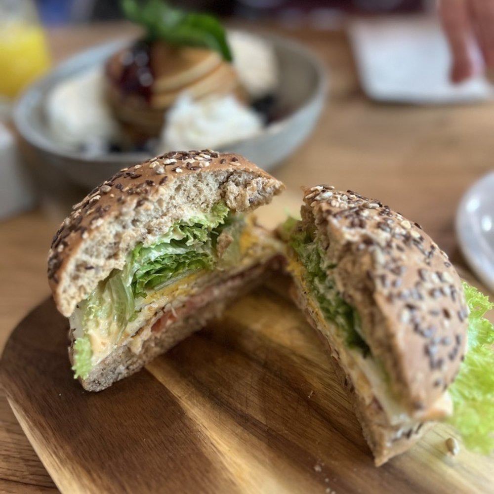 Grilled Halloumi breakfast sandwich