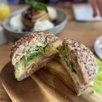 Velo Cafe - Grilled Halloumi breakfast sandwich - Cafes Near Me - Interlaken, BE