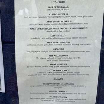 Chesca's Restaurant - Appetizer menu - New American Near Me - Edgartown, Massachusetts
