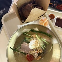 Mul naengmyun combo with kalbi Mul naengmyun combo with kalbi