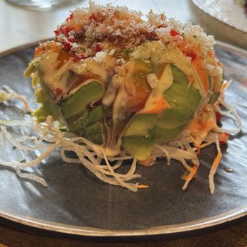 Koi Hibachi & Kitchen - Lobster salad, blue crab, spicy tuna, avocado with eel sauce and crunchies - Teppanyaki Near Me - Toms River, New Jersey