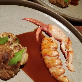 Botanist - Beef Fat Marinated Lobster - charred cauliflower, lobster demi glaze - Canadian (New) Near Me - Vancouver, British Columbia Botanist - Beef Fat Marinated Lobster - charred cauliflower, lobster demi glaze - Canadian (New) Near Me - Vancouver, British Columbia