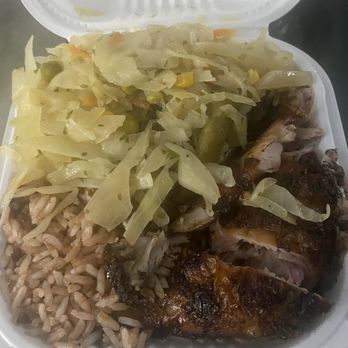 Mz Inez Jerk Hut - Jerk chicken, cabbage, rice and peas lunch special - Restaurants Near Me - Bronx, New York Mz Inez Jerk Hut - Jerk chicken, cabbage, rice and peas lunch special - Restaurants Near Me - Bronx, New York