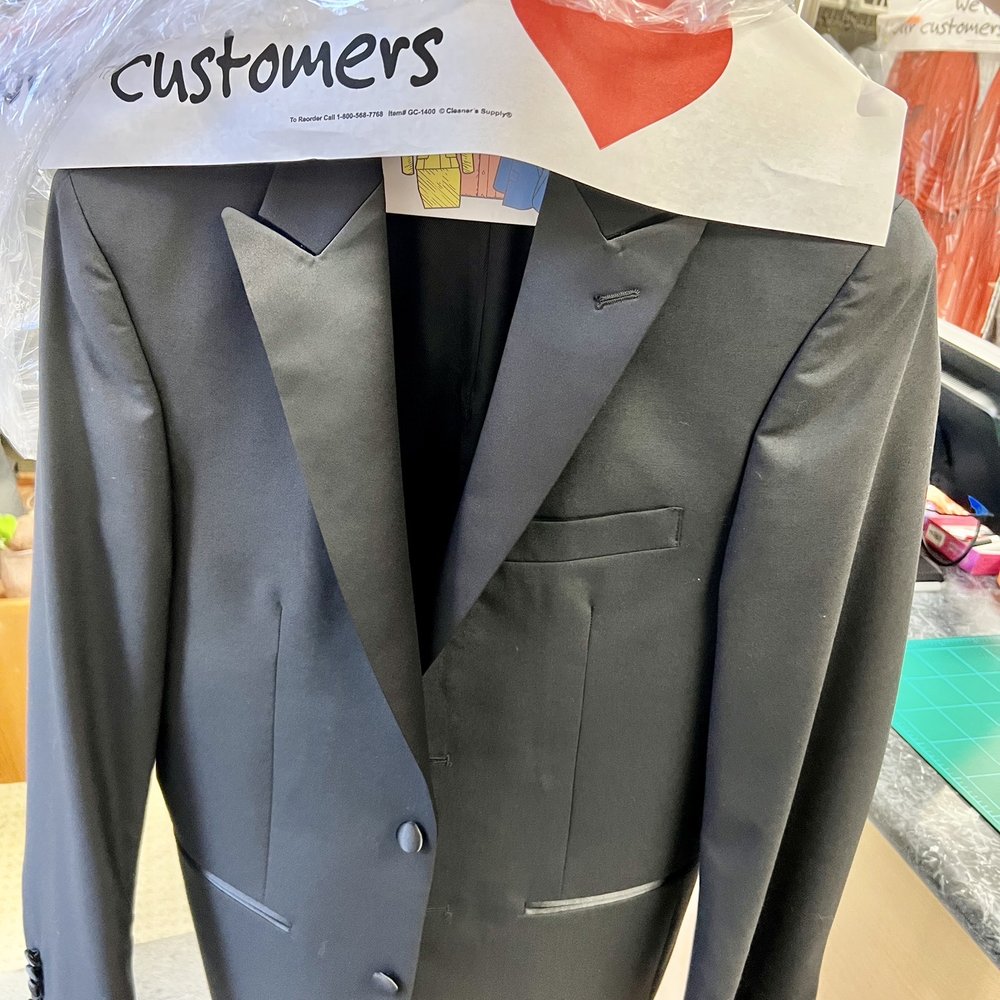 Leisure World Cleaners - She found a way to get this complicated tuxedo jacket altered to fit my frame! - Dry Cleaning Near Me - Seal Beach, California