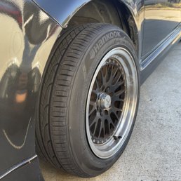 Mild stretch. 205/50 on a 15x8 Mild stretch. 205/50 on a 15x8