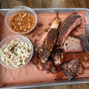 Bain Barbecue - 2 meat plate.  Sorry, I forgot to take a pic before I started eating. I was hungry! - Barbeque Near Me - Memphis, Tennessee