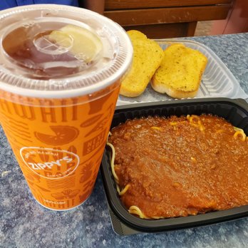 Zippy's Koko Marina - Large Ice Tea ($2.75), with Spaghetti & Meat Sauce, and Garlic Bread ($11.75). - Diners Near Me - Honolulu, Hawaii Zippy's Koko Marina - Large Ice Tea ($2.75), with Spaghetti & Meat Sauce, and Garlic Bread ($11.75). - Diners Near Me - Honolulu, Hawaii