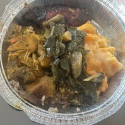 Good Religion Grill - Curry, chicken jerk, wings, collard greens, and macaroni and cheese