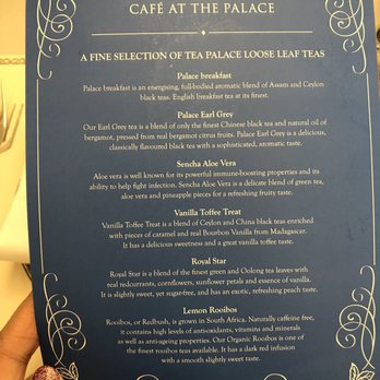 Cafe at the Palace - Tea menu - Coffee & Tea Near Me - Edinburgh, EDH
