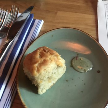 Cafe Rule & Wine Bar - Complimentary cheese biscuit with jalapeño jam - New American Near Me - Hickory, North Carolina