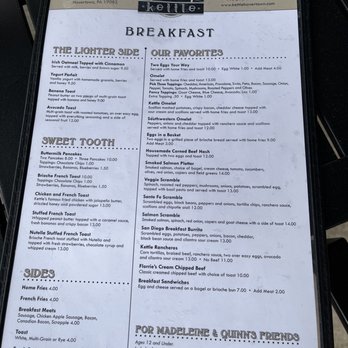 The Kettle - Breakfast menu - American Near Me - Havertown, Pennsylvania