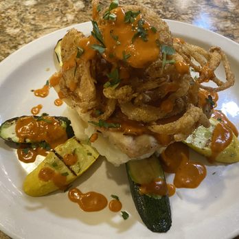 Barefoot Cafe - Halibut with red pepper coulis - Bars Near Me - Fairfax, California
