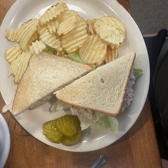 Daytons - Tuna salad with chips (this included the clam chowder on the lunch special) - American Near Me - Salisbury, Maryland