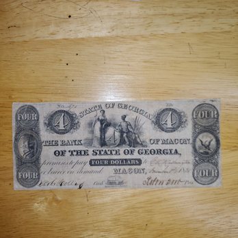 Ocala Mall - This is an odd denomination $4 note by the Bank of Macon (GA) in the late 1820s-1850s. - Flea Markets Near Me - Ocala, Florida