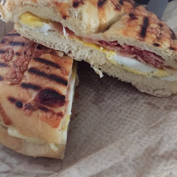 Panera Bread - Asiago bacon, egg & cheese bagel - Salad Near Me - Bowie, Maryland