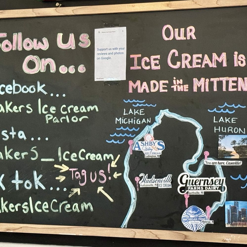 Shakers Ice Cream Parlor - Michigan made ice cream served here - Ice Cream & Frozen Yogurt Near Me - Caseville, Michigan Shakers Ice Cream Parlor - Michigan made ice cream served here - Ice Cream & Frozen Yogurt Near Me - Caseville, Michigan