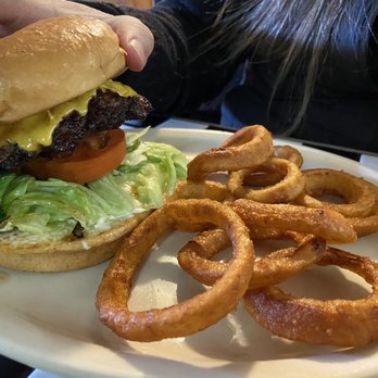 Pig Trail Bypass Country Cafe - Hooshburger with onion rings. - Gas Stations Near Me - Elkins, Arkansas Pig Trail Bypass Country Cafe - Hooshburger with onion rings. - Gas Stations Near Me - Elkins, Arkansas