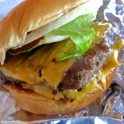 Wendy's - That's two pieces of meat with tomato lettuce and cheese.