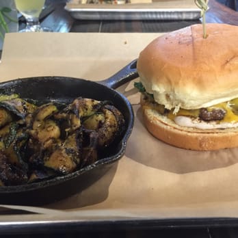 Fork & Fig - Beefallo burger with brioche bred and a side of grilled zucchini - Burgers Near Me - Albuquerque, New Mexico Fork & Fig - Beefallo burger with brioche bred and a side of grilled zucchini - Burgers Near Me - Albuquerque, New Mexico