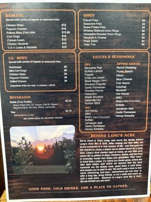 Menu photo 2 Lang's Acre Bar & Grill Ellsworth, KS
