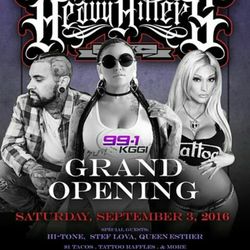 Heavy Hitters Ink - Heavy Hitters Ink is having a Grand Opening Saturday September 3rd, 2016 at the Palmetto Plaza 17264 E. Foothill Blvd...