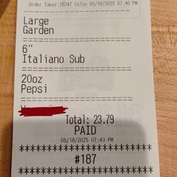 food receipt food receipt