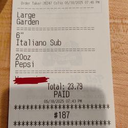 Marco's Pizza - Food receipt