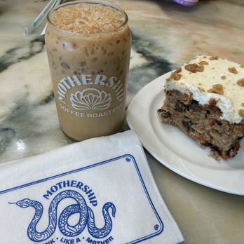 Mothership Coffee Roasters - Bourbon vanilla latte and the carrot cloud cake - Coffee & Tea Near Me - Henderson, Nevada Mothership Coffee Roasters - Bourbon vanilla latte and the carrot cloud cake - Coffee & Tea Near Me - Henderson, Nevada