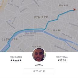 Uber - Trip 1 with Jamal - Taxis Near Me - Paris, 75