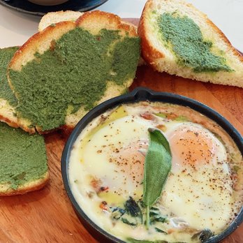 Fig & Ginger - Roasted Mushroom Baked Eggs with Homemade Pesto - Breakfast & Brunch Near Me - Honolulu, Hawaii Fig & Ginger - Roasted Mushroom Baked Eggs with Homemade Pesto - Breakfast & Brunch Near Me - Honolulu, Hawaii