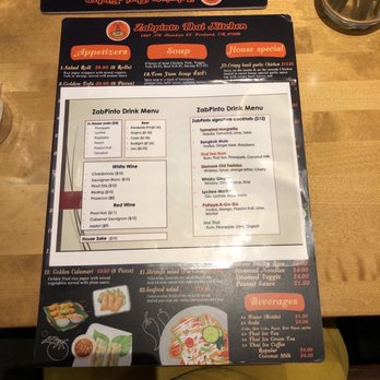 Zabpinto Thai Kitchen - Drink menu - Thai Near Me - Portland, Oregon