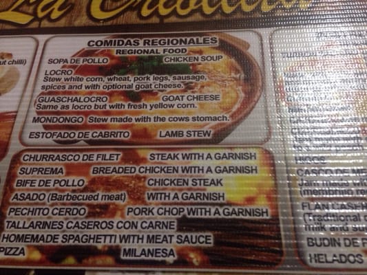 Menu photo 6 La Criollita Salta, A