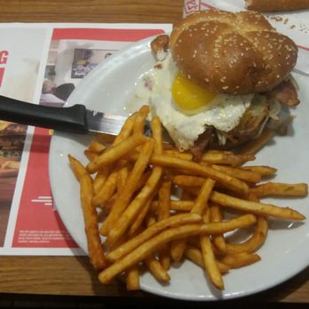 Denny's - Slamburger with seasoned fries - American Near Me - El Monte, California