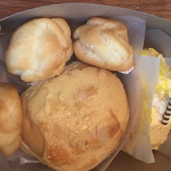 Shan Shan Bakery - Some of my purchases! Mango cake, cream puffs, pineapple bun :) - Bakeries Near Me - Edmonton, Alberta
