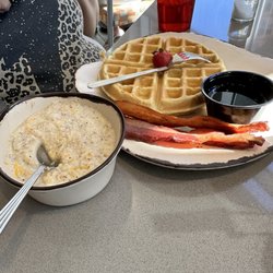 Latitude 30 - Waffles with Bacon and Grits