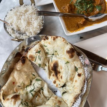 Rasika West End - Garlic Naan with Herbs and Chicken Tikka Masala - Indian Near Me - Washington, DC, District of Columbia Rasika West End - Garlic Naan with Herbs and Chicken Tikka Masala - Indian Near Me - Washington, DC, District of Columbia