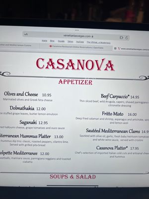 Menu photo 5 Casanova Las Vegas, NV Menu photo 5 Casanova Las Vegas, NV