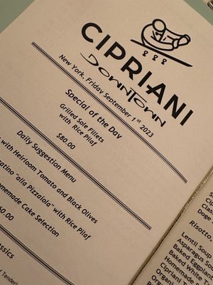 Menu photo 6 Cipriani Downtown New York, NY