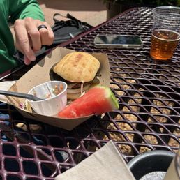 Burger with green chile Burger with green chile