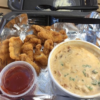 Shade Tree Cafe - Catfish bites (halfway gone, sorry, I couldnt help myself) and the soup du jour, corn and crab bisque. - Diners Near Me - Broussard, Louisiana Shade Tree Cafe - Catfish bites (halfway gone, sorry, I couldnt help myself) and the soup du jour, corn and crab bisque. - Diners Near Me - Broussard, Louisiana