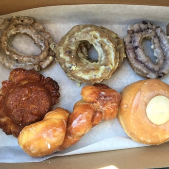 Kettle Glazed Doughnuts - maple, lemon, and vanilla blueberry(can you tell I love blueberry anything? haha), cruffin, cinnamon twist, fluffer nut - Donuts Near Me - Hollywood, California Kettle Glazed Doughnuts - maple, lemon, and vanilla blueberry(can you tell I love blueberry anything? haha), cruffin, cinnamon twist, fluffer nut - Donuts Near Me - Hollywood, California