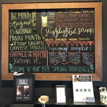 Starbucks - Coffee & Tea Near Me - Big Spring, Texas Starbucks - Coffee & Tea Near Me - Big Spring, Texas