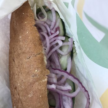 Subway - a sandwich with onions and cucumbers - Sandwiches Near Me - Sacramento, California Subway - a sandwich with onions and cucumbers - Sandwiches Near Me - Sacramento, California